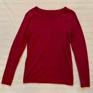 lululemon athletica Red Long Sleeve Top